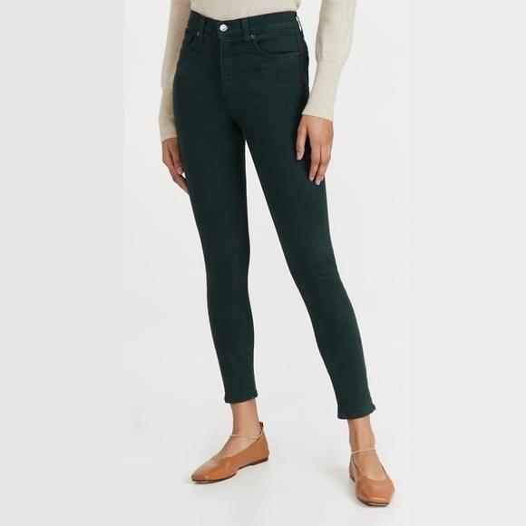 Veronica Beard Denim - Veronica Beard Debbie High-Rise Skinny Jeans in Evergreen, Size 27